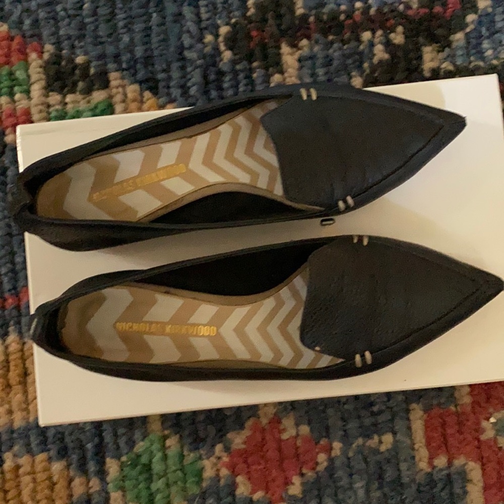 Size 39 1/2 black Nicholas Kirkwood flats